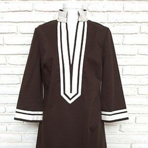 Tory Burch Brown White Tunic